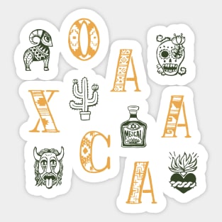 Oaxaca Alphabets - Salmon Pink Sticker